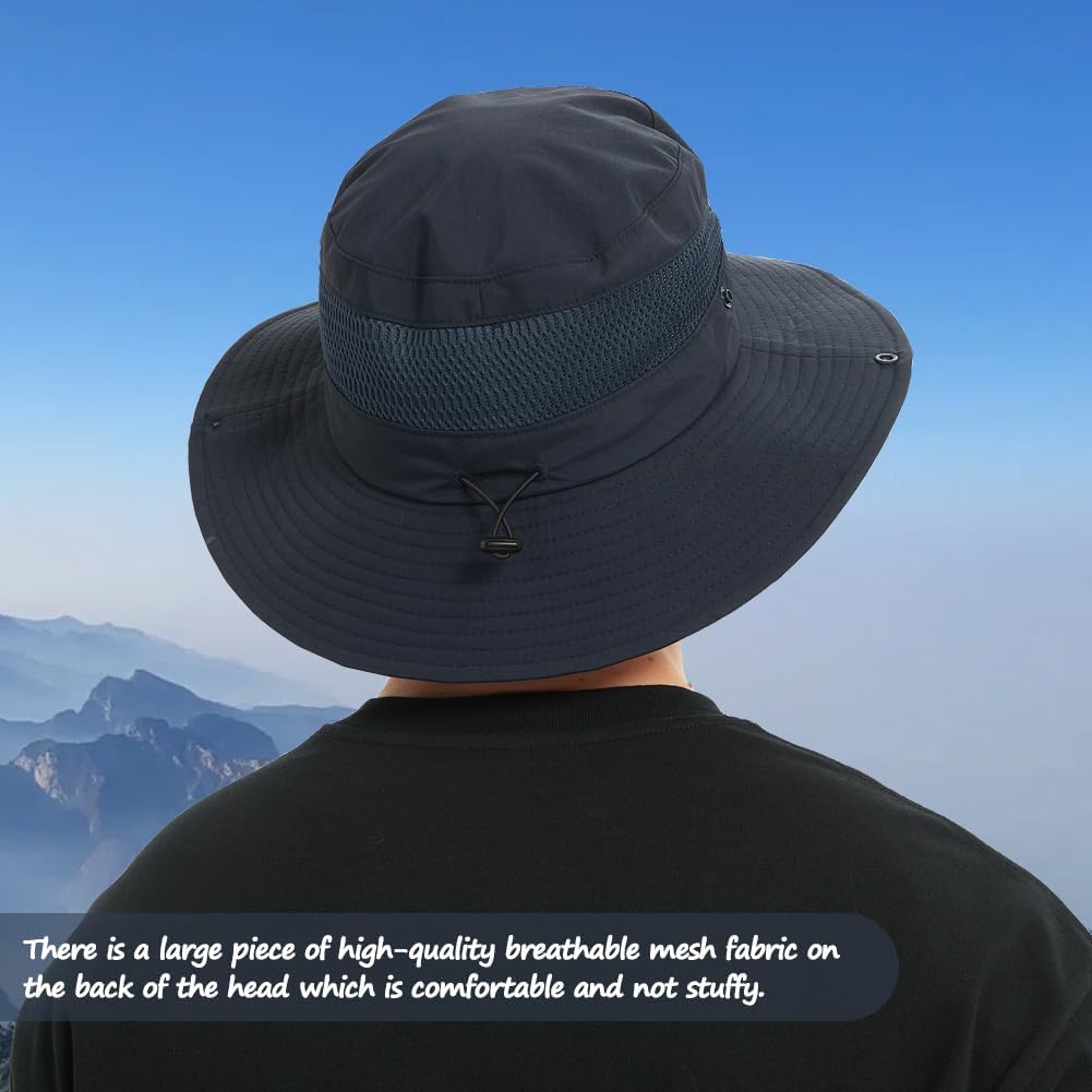 Fishing Hat, UPF50+ Wide Brim Sun Hat for Men Women, UV Protection Hiking Beach Bucket Hats Summer Safari Hat