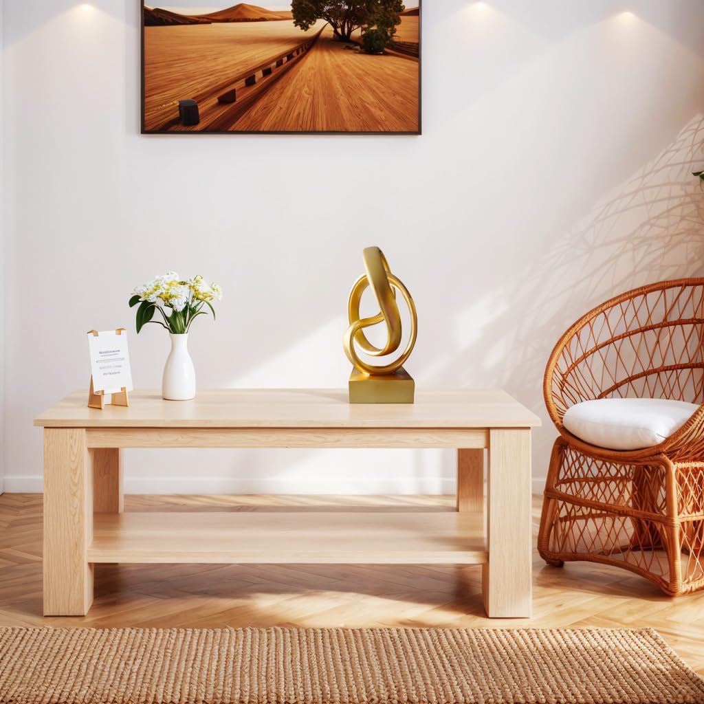 aboxoo Gold Knot Decor Mobius Knot Statue, Abstract Statues, Coffee Table Decor for Living Room, Office, Modern Desk Decor