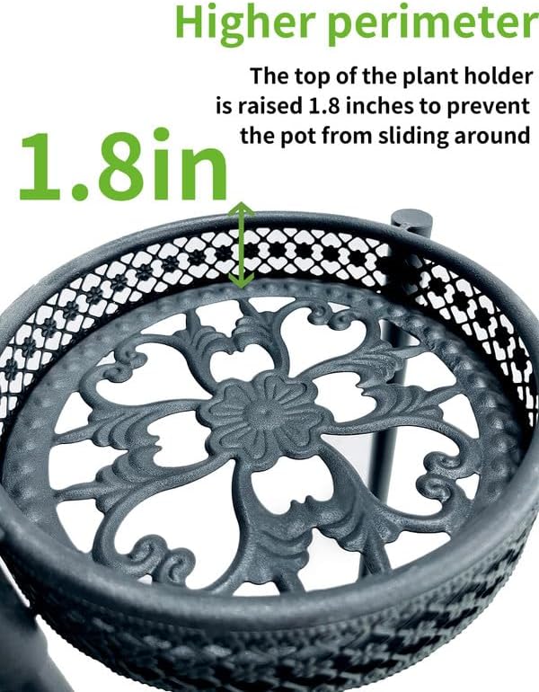 7 Tier Large Metal Plant Stand Indoor Outdoor with 7.9 Inch Wide Tray, Tiered Corner Plant Stand, Flower Display Holder Shelf, Folding Tall Rack for Patio Porch Balcony Living Room Garden - BlackWave