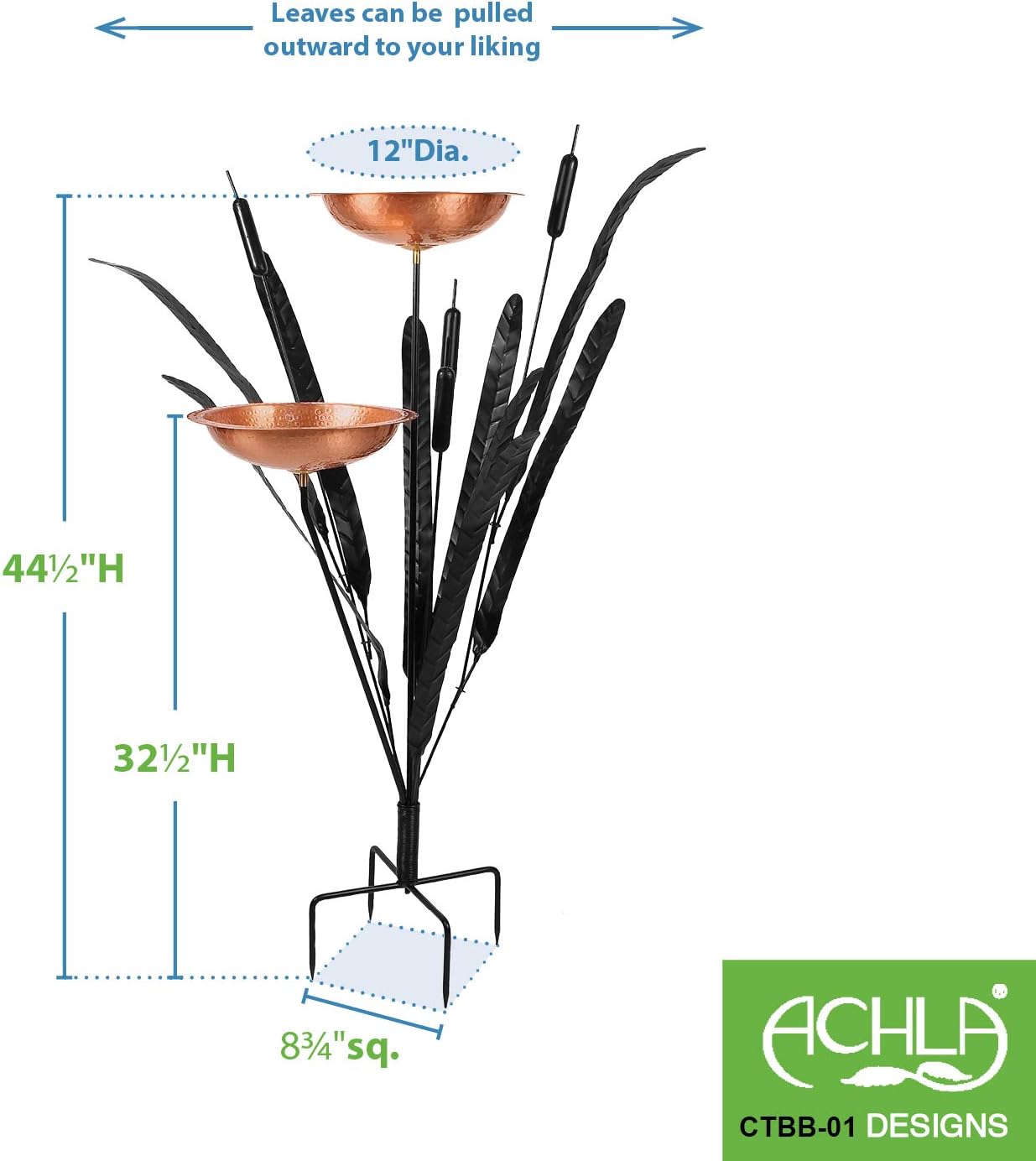 Double Cattail Birdbath