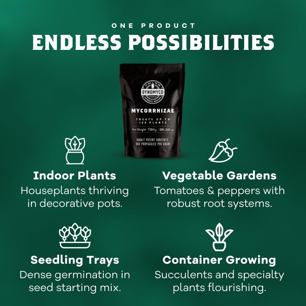 DYNOMYCO Granular Mycorrhizal Fungi Inoculant, 750g / 26.50oz – Boosts Root Growth, Yields & Nutrient Uptake – 900 Propagules/g, Concentrated Granules, & OMRI Listed – Biofertilizer for Plant Growth