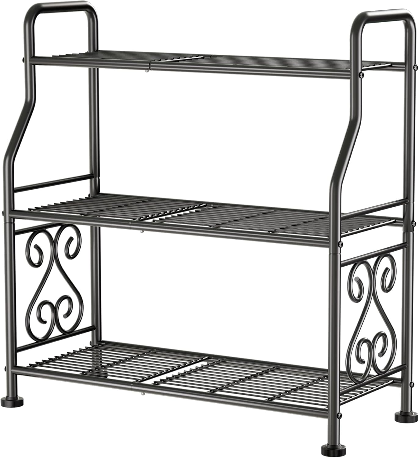 GIOTORENT Plant Stand Outdoor Indoor 3 Tier Metal Waterproof - 29.1" Plant Shelf for Patio, Balcony, Living Room, Large Capacity Tiered Plant Rack, Black