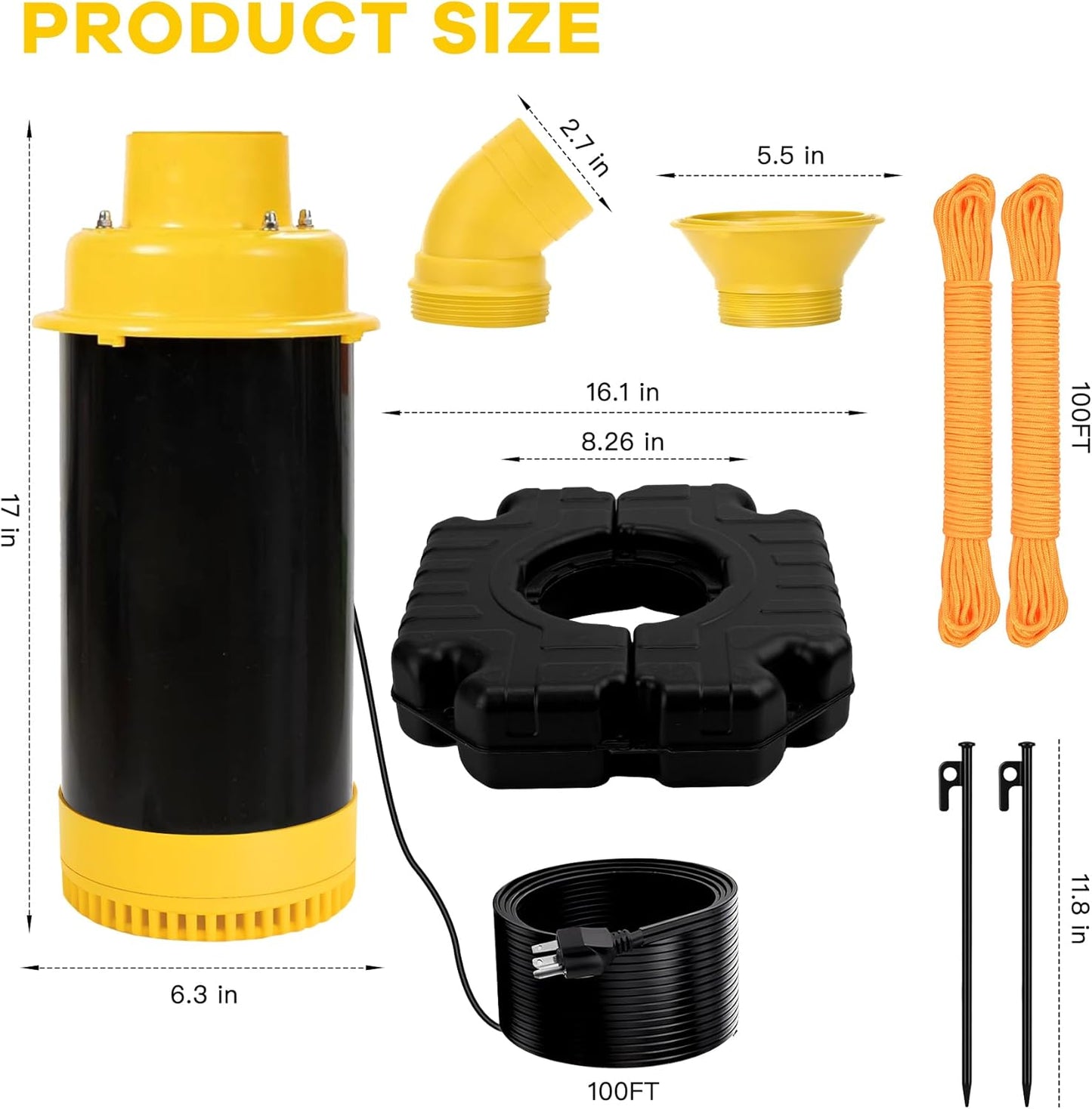 Pond Fountain Aerator, 1HP 15000 GPH Floating Aerating Fountain with Timer & 100FT Rope & Cord, Jet System for Large Outdoor Ponds & Lakes