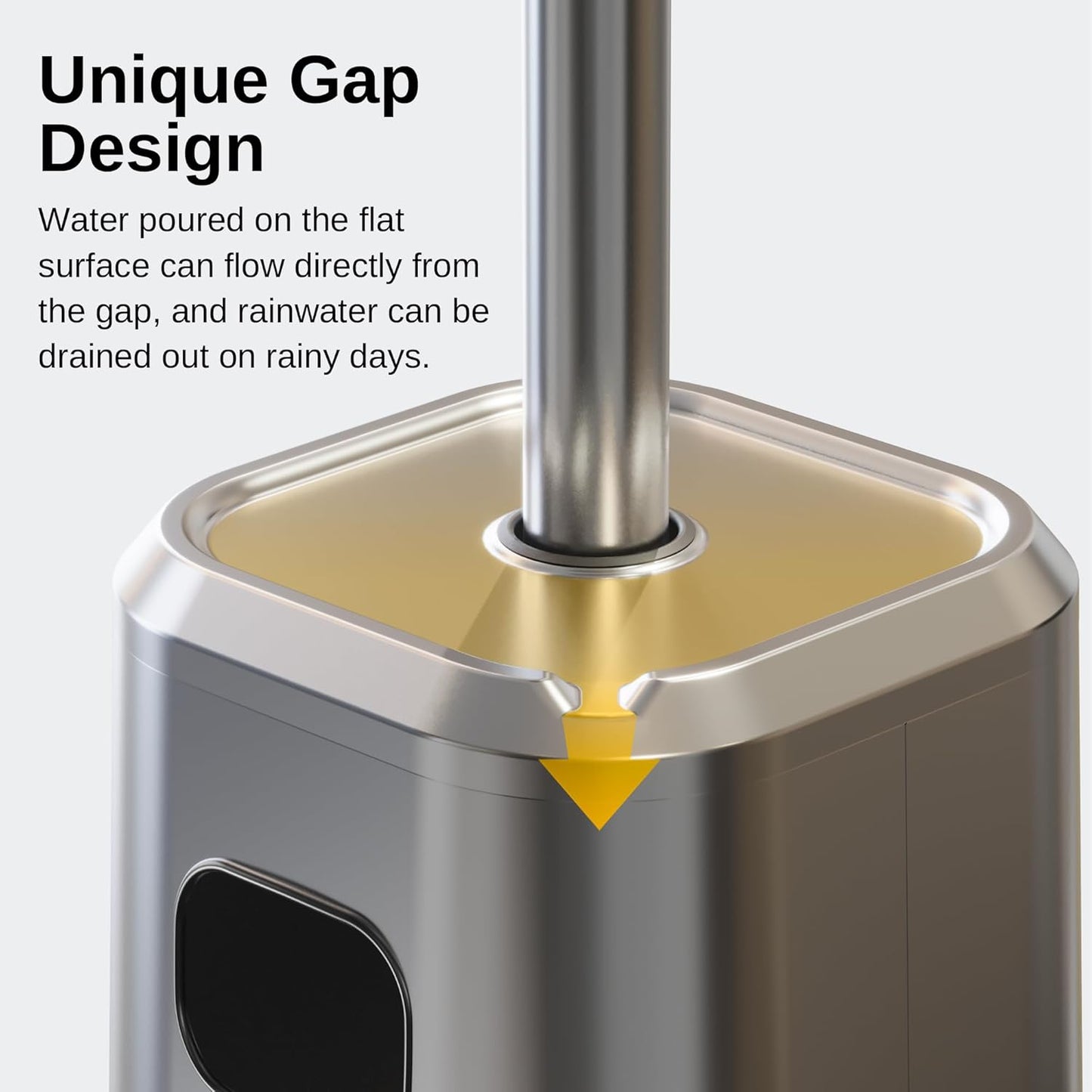 EAST OAK 50,000 BTU Patio Heater with Sand Box, Double-Layer Stainless Steel Burner, Table Design, Safety Protection System, Wheels, Propane Patio Heater for Home and Commercial, Stainless Steel