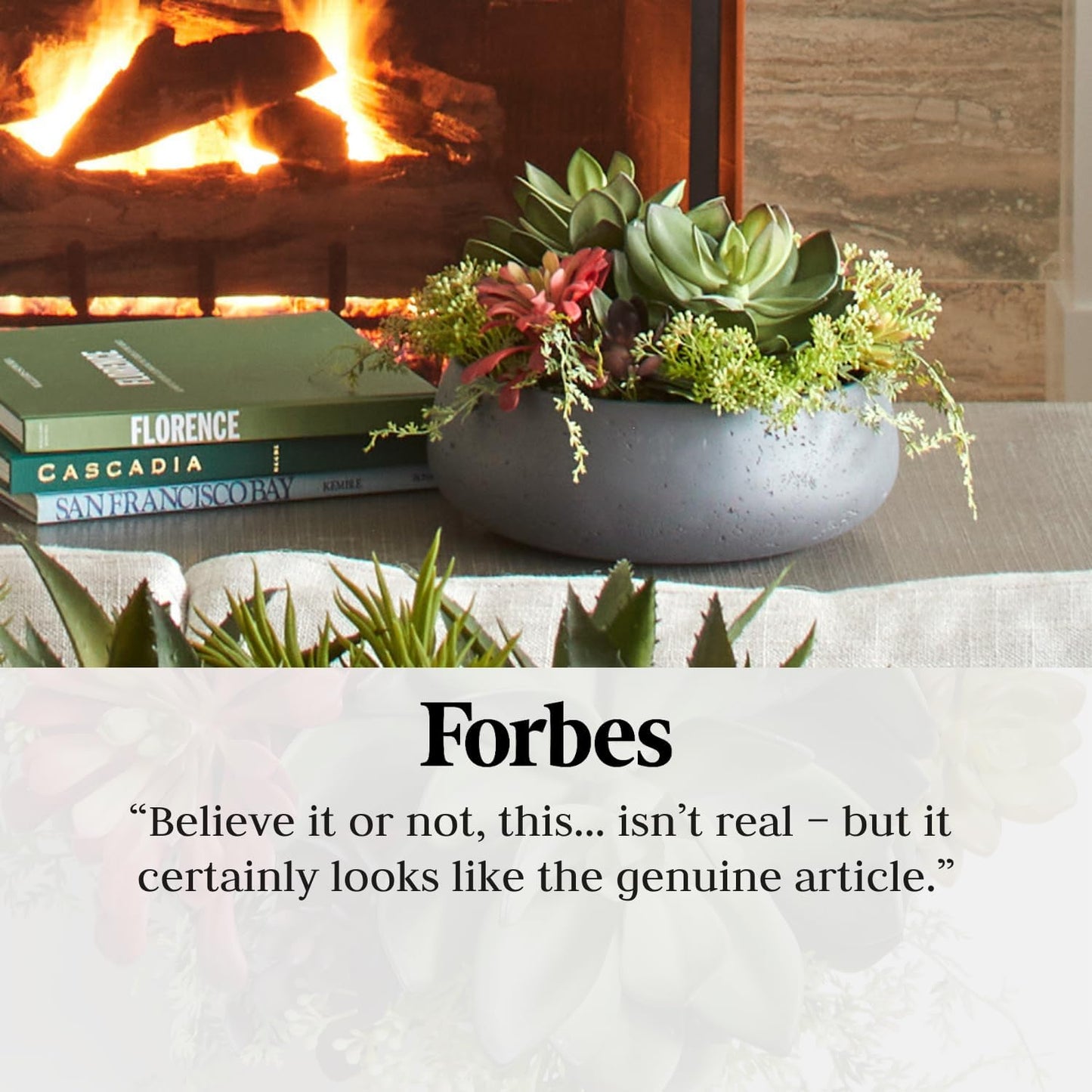 Faux Succulent Arrangement, Premium Artificial Indoor Plant Enhances Interior Design, Display on Any Surface in Your Home Adding an Inviting Touch of Nature, Grey Planter Pot Included