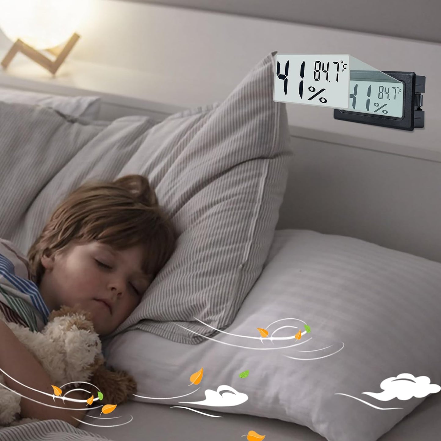 Mini Hygrometer Indoor Humidity Meter Hygrometer Thermometers 6 Pack Humidity Meters Gauge Hygrometer Mini Digital Thermometer Hygrometer with Fahrenheit (℉) for Humidors, Greenhouse, Garden, Cellar