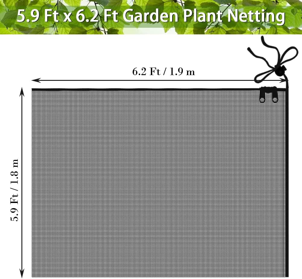 Fruit Tree Netting Covers with Zipper to Protect from Squirrels and Birds Large Netting for Fruit Trees Net Protection, Black, 71" x 75", 2 Pack
