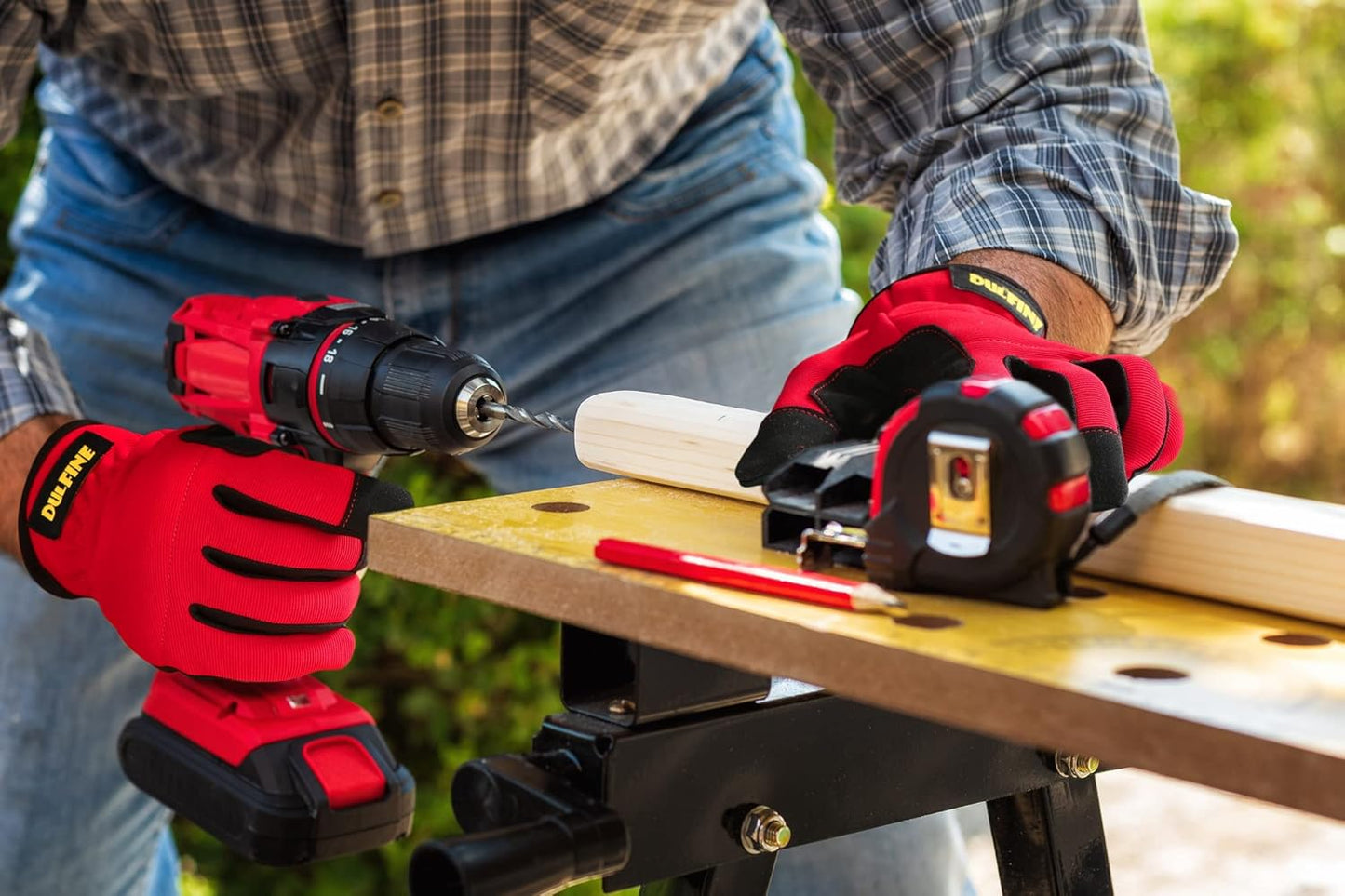 DULFINE High Performance Work Gloves For Men(12 Pairs Pack), High Dexterity Touch Screen For Multipurpose,Excellent Grip (Extra Large)