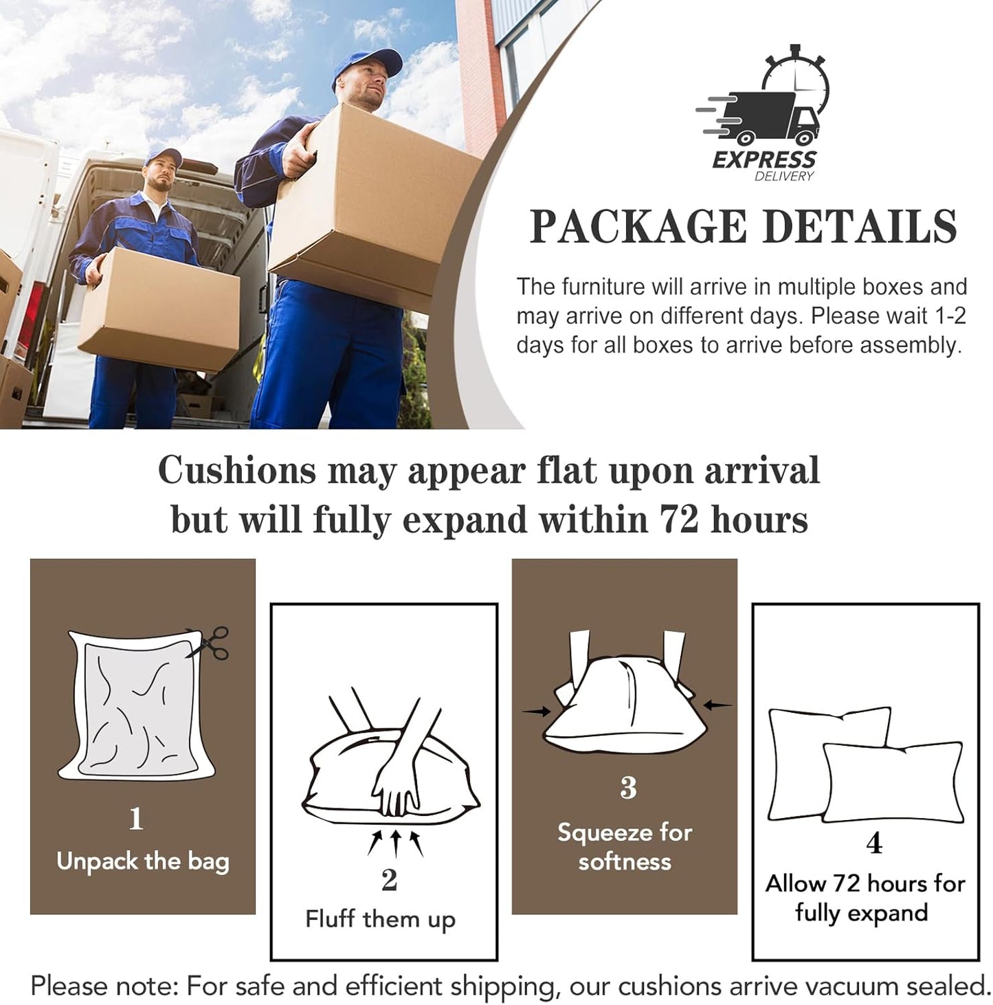 EAGLE PEAK Natural Wood Outdoor Patio Furniture, Cedar Furniture, Conversation Set, Outdoor Seating for Deck Patio Porch, Sofa 2 Chairs & Coffee Table, 4 Pieces, Brown/Red