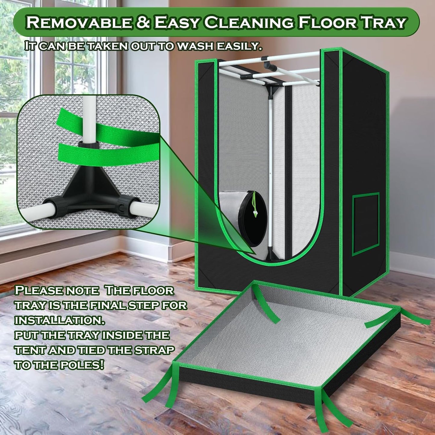 2x2 Grow Tent, 24"x24"x36" 600D Mylar Hydroponic Growing Tents for Plants Inside Reflective Grow Tent Growing Room Hydroponic System