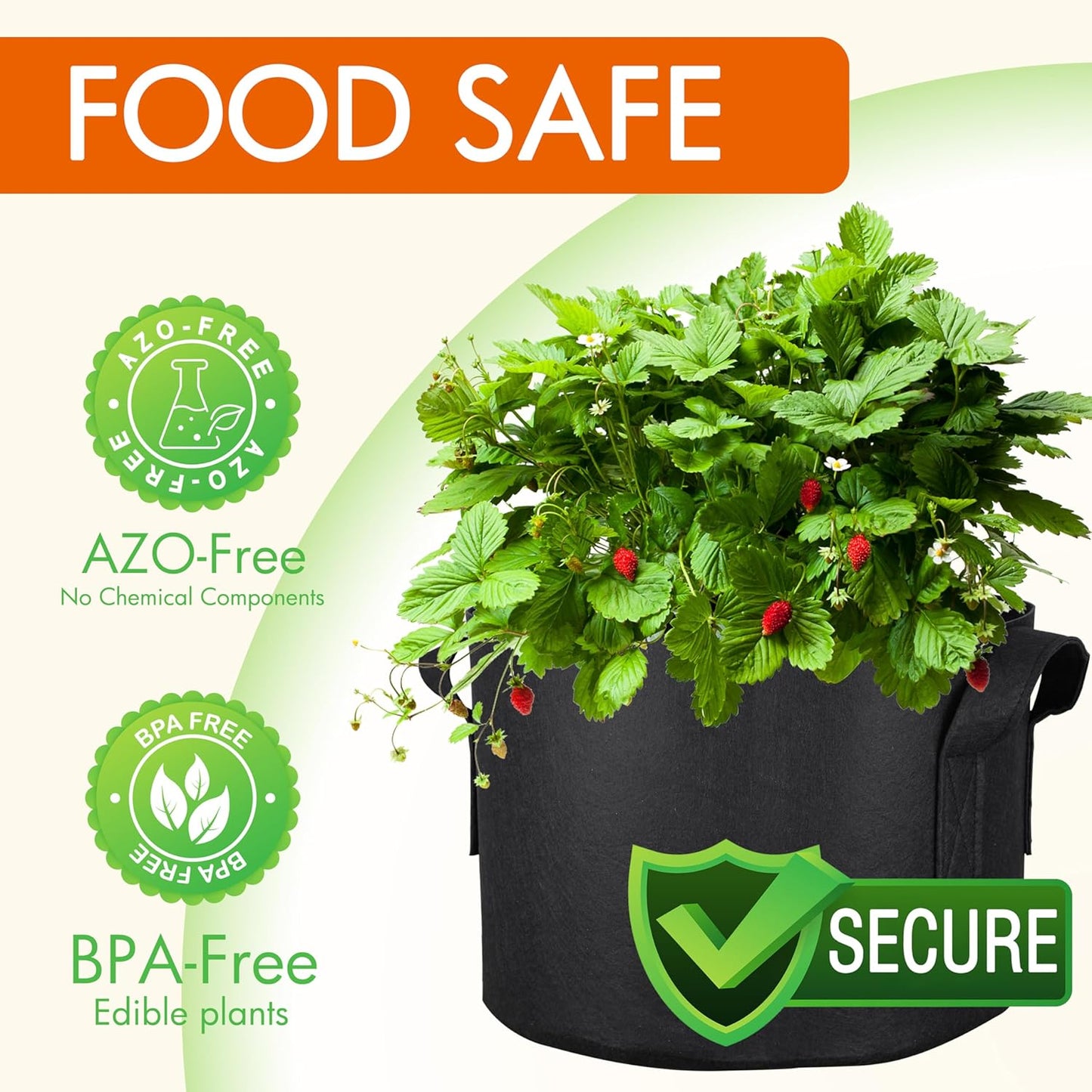 Gardzen 10-Pack 25 Gallon Grow Bags, 300G Thickened Aeration Fabric Pots with Handles, Heavy Duty Cloth Pots for Plants