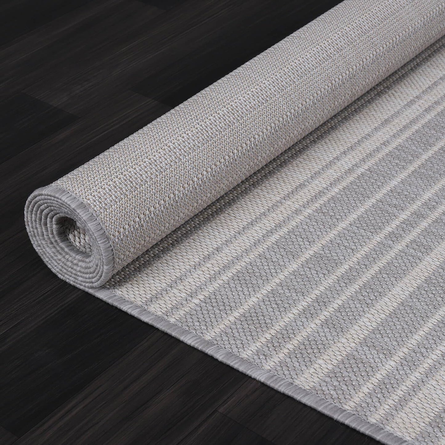 Stripe Outdoor Rug 5x7 Washable Outside Carpet for Indoor Patio Porch Waterproof Easy Cleaning Non Shedding Area Rugs Gray 5 x 7