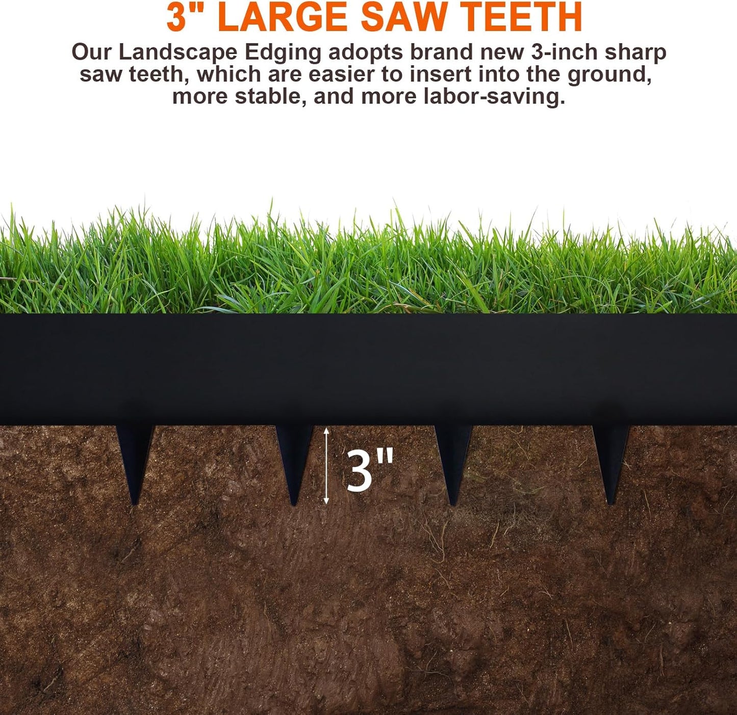 5 Pack Steel Landscape Edging,Metal Landscape Edging 40 Inch Strips, Metal Garden Edging 8 inch Depth, Steel Edging for Landscaping