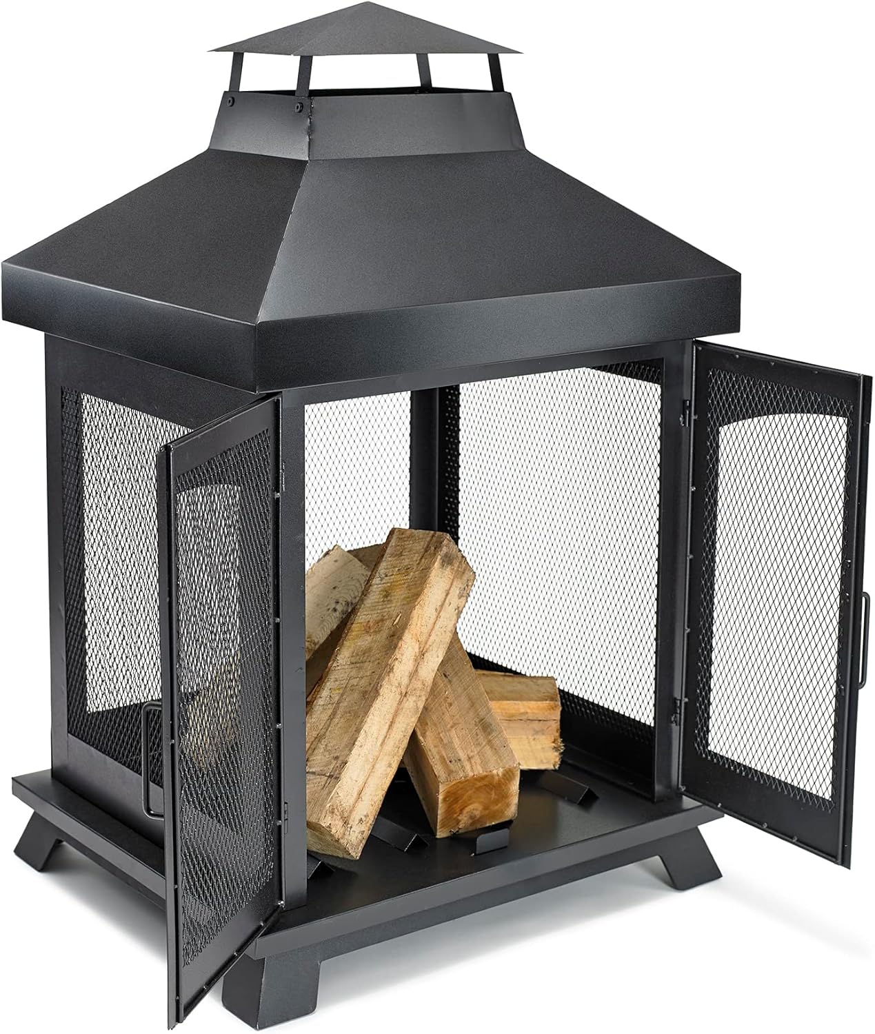 Endless Summer 45" Wood Burning Steel Outdoor Fireplace