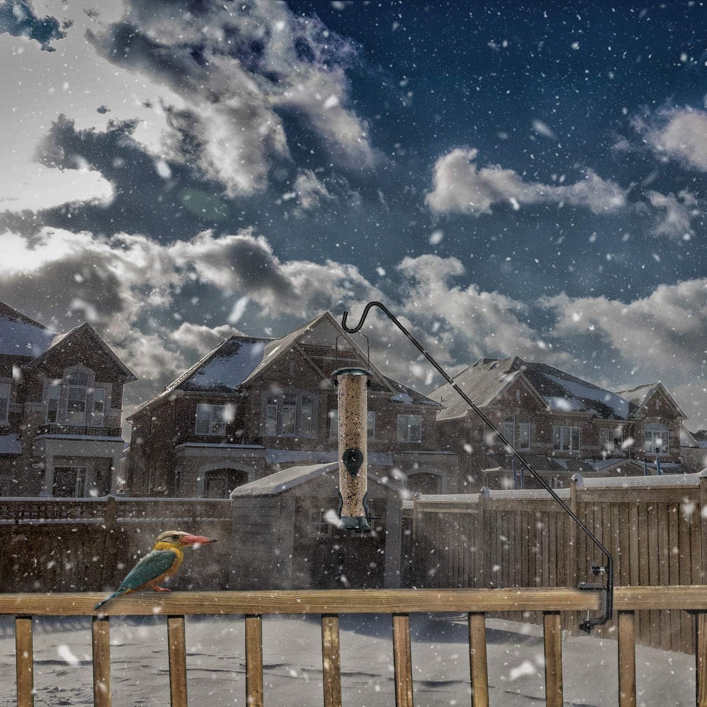 Ashman Deck Hook 32-Inch (1 Pack), Double Forged Solid Metal Single Piece Rod, Ideal for Bird Feeders, Plant Hangers, Coconut Shell Hanging Baskets, and Lanterns.