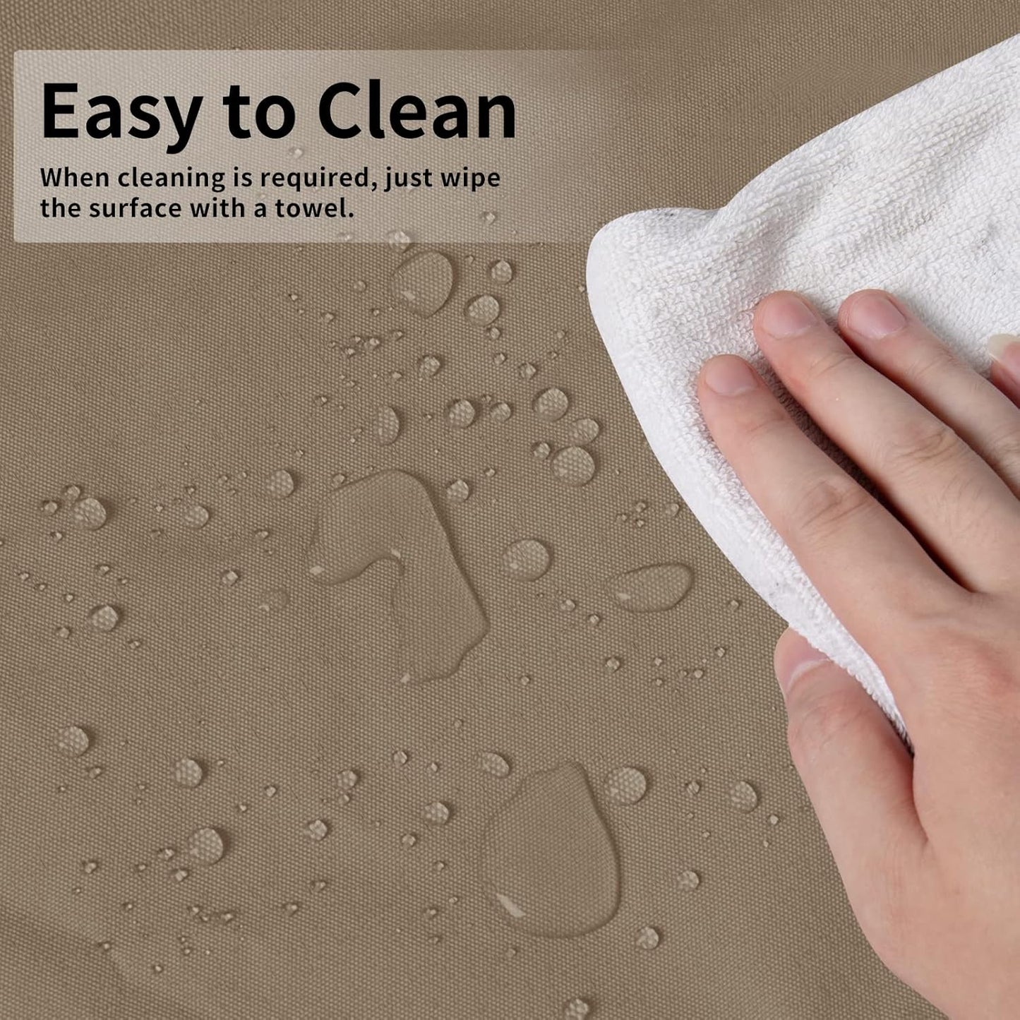 Easy-Going Pyramid Torch Patio Heater Cover with Zipper and Storage Bag, Waterproof Outdoor Heater Cover Dustproof, UV-Resisant, Wind-Resistant (90" H x 23" L x 23" W, Camel)