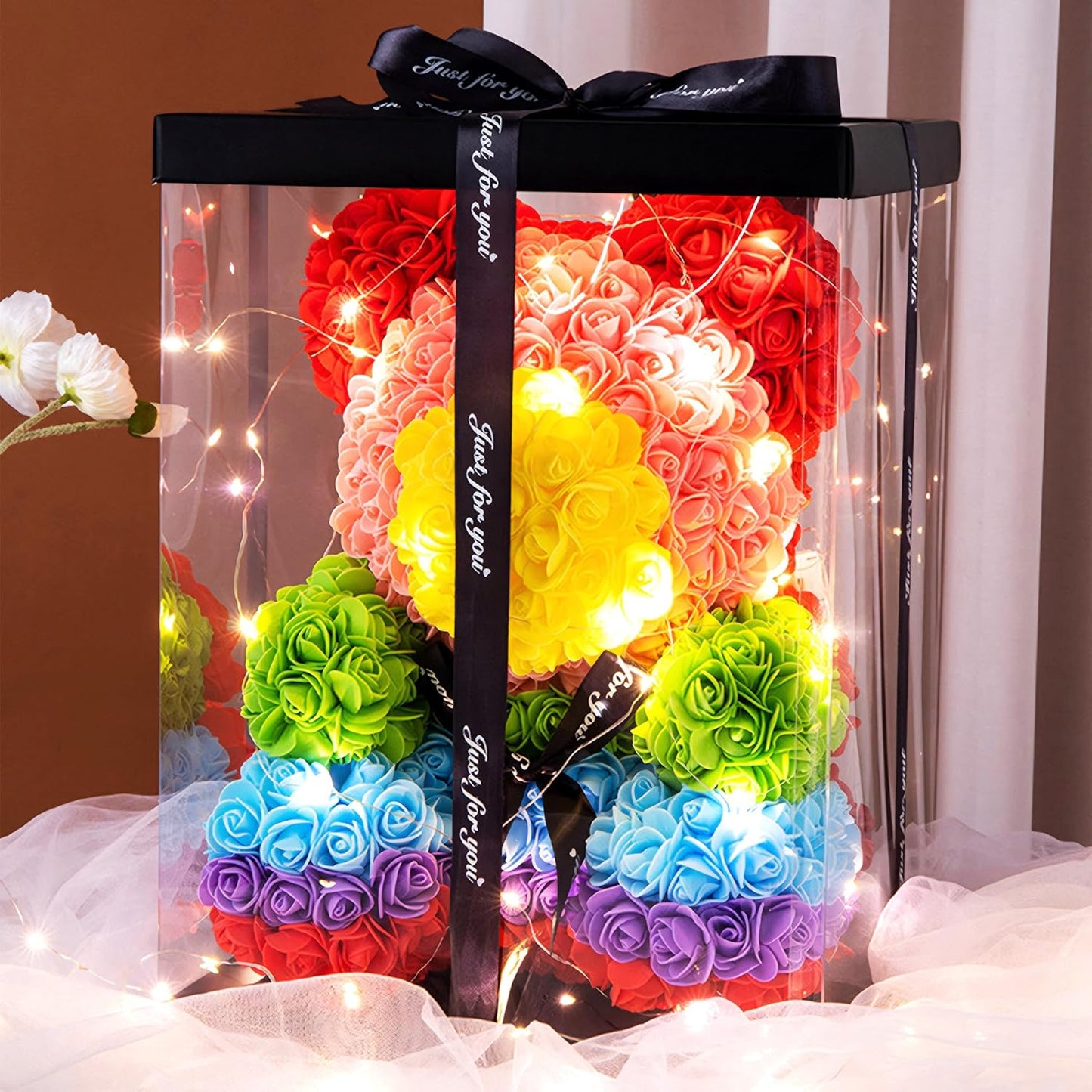 Vignor 500 Pcs 1.4 Inch Mini Artificial Flowers Head Bulk 5 in 1 Set Faux Foam Fake Small Rose Tiny Baby Flores Bouquet Cake Gift Home Decoration DIY Craft (Multiple Mixed Color)