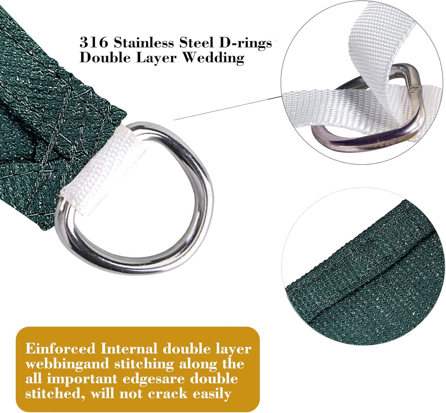 17' x 19' Green Rectangle Sun Shade Sail SSP1212 Canopy Durable Fabric UV Block Awning We Make Custom Orders