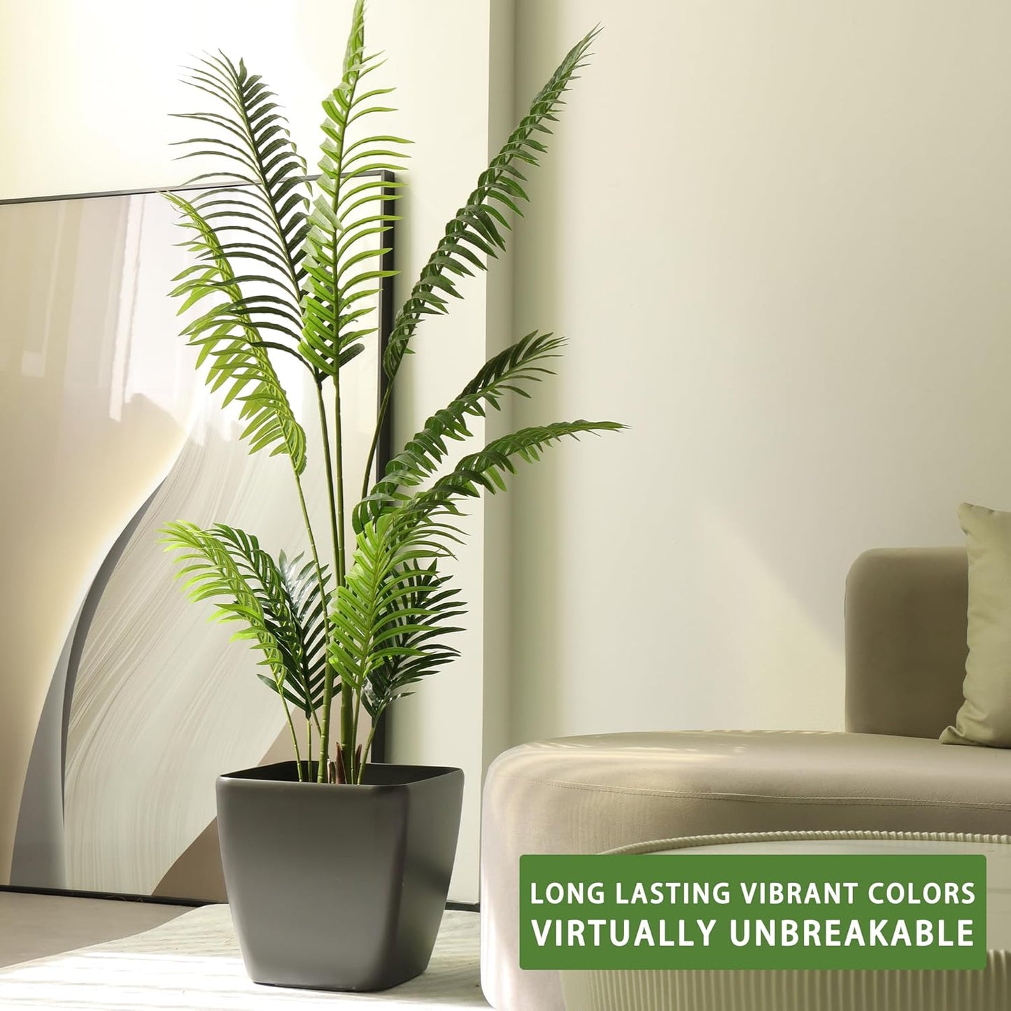 Dexceder 15x14 Self Watering Planter with Wheels Indoor Outdoor, Inner Mat Design, Thickened Large Floor Standing Flower Plant Pot with Water Level Indicator (Slate Gray Matte)