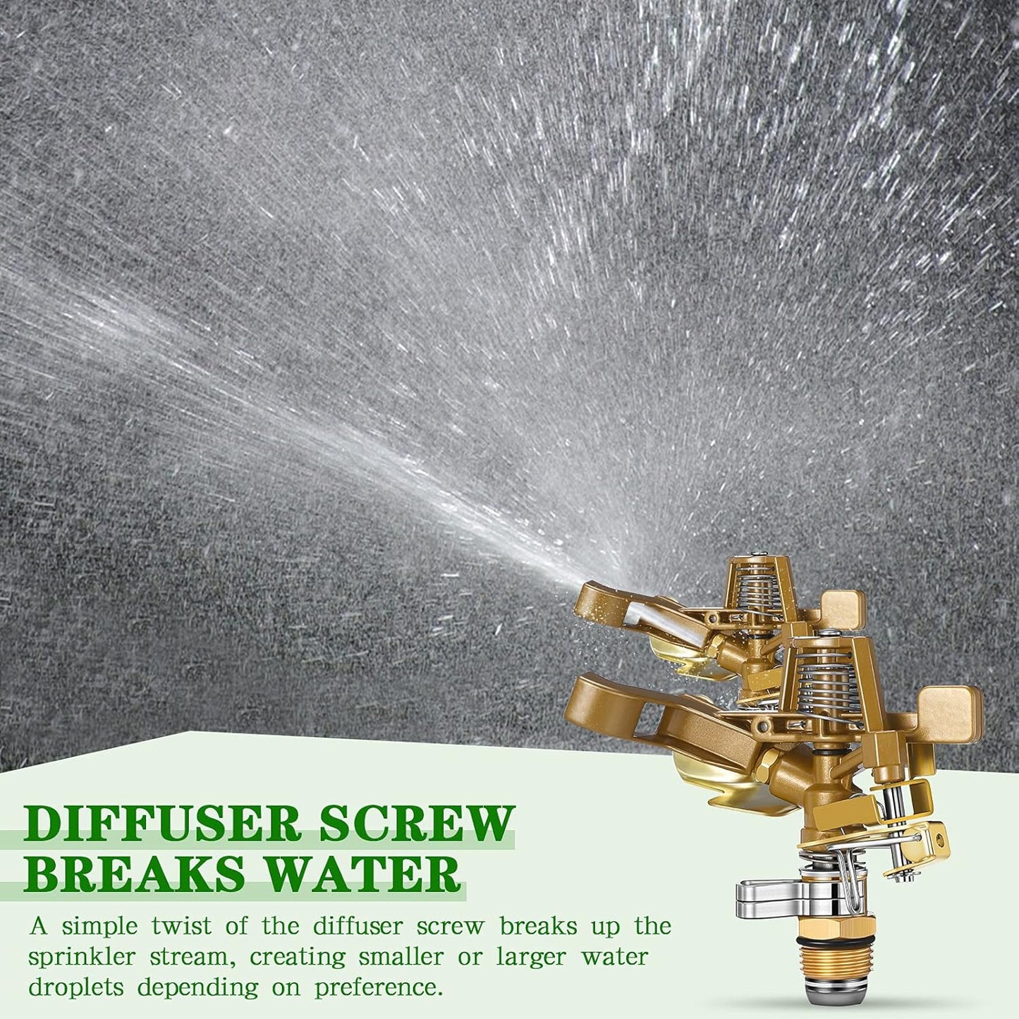 Ferraycle 20 Pieces 1/2 Inch Brass Impact Sprinkler Head with Nozzles Heavy Duty Adjustable 0-360 Degrees Impulse Sprinkler Head Lawn Watering for Yard Irrigation