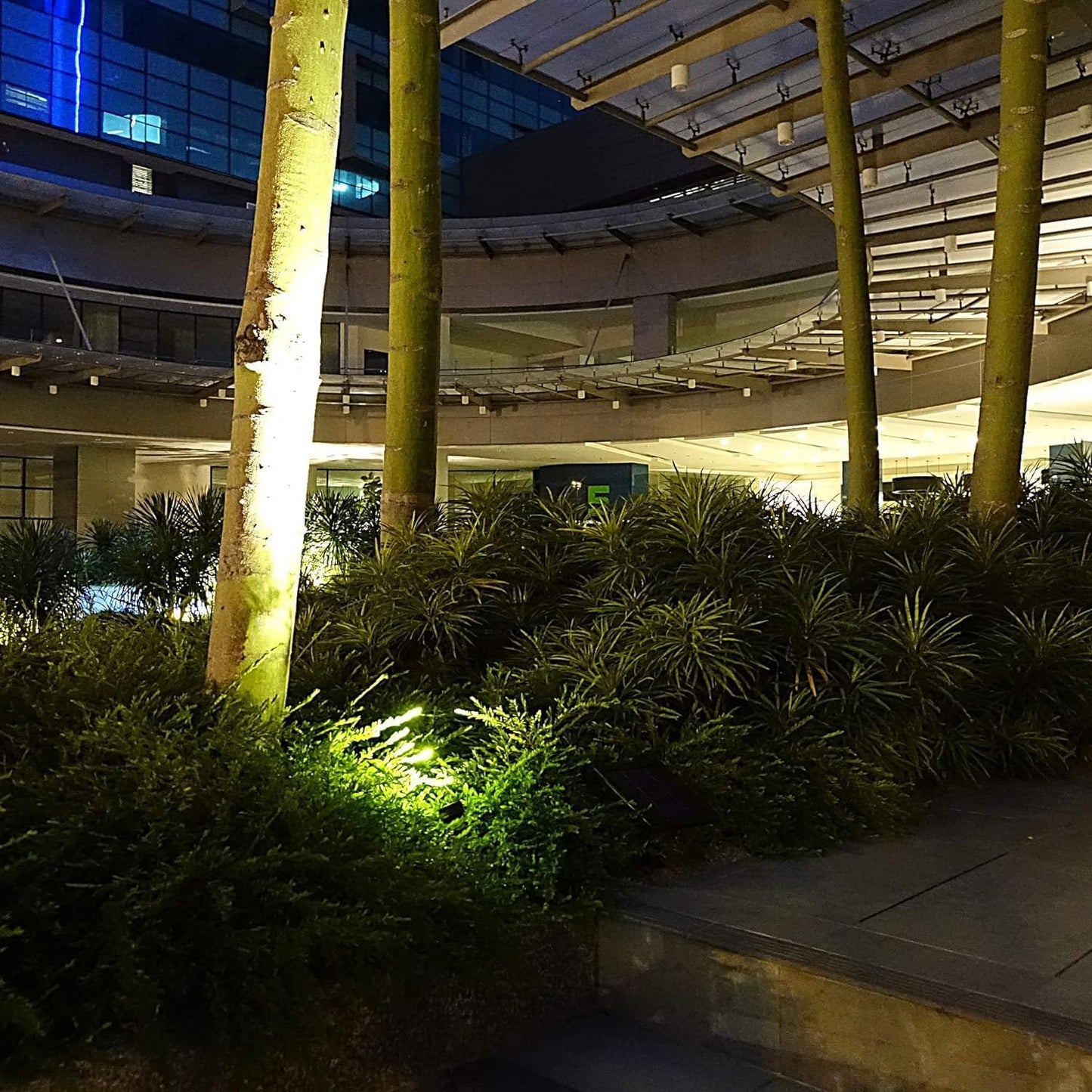 4-Spotlight Mini 50X Solar-Powered LED Spotlight (Warm White LED), Black Finish, Outdoor Garden Yard Landscape Downlight