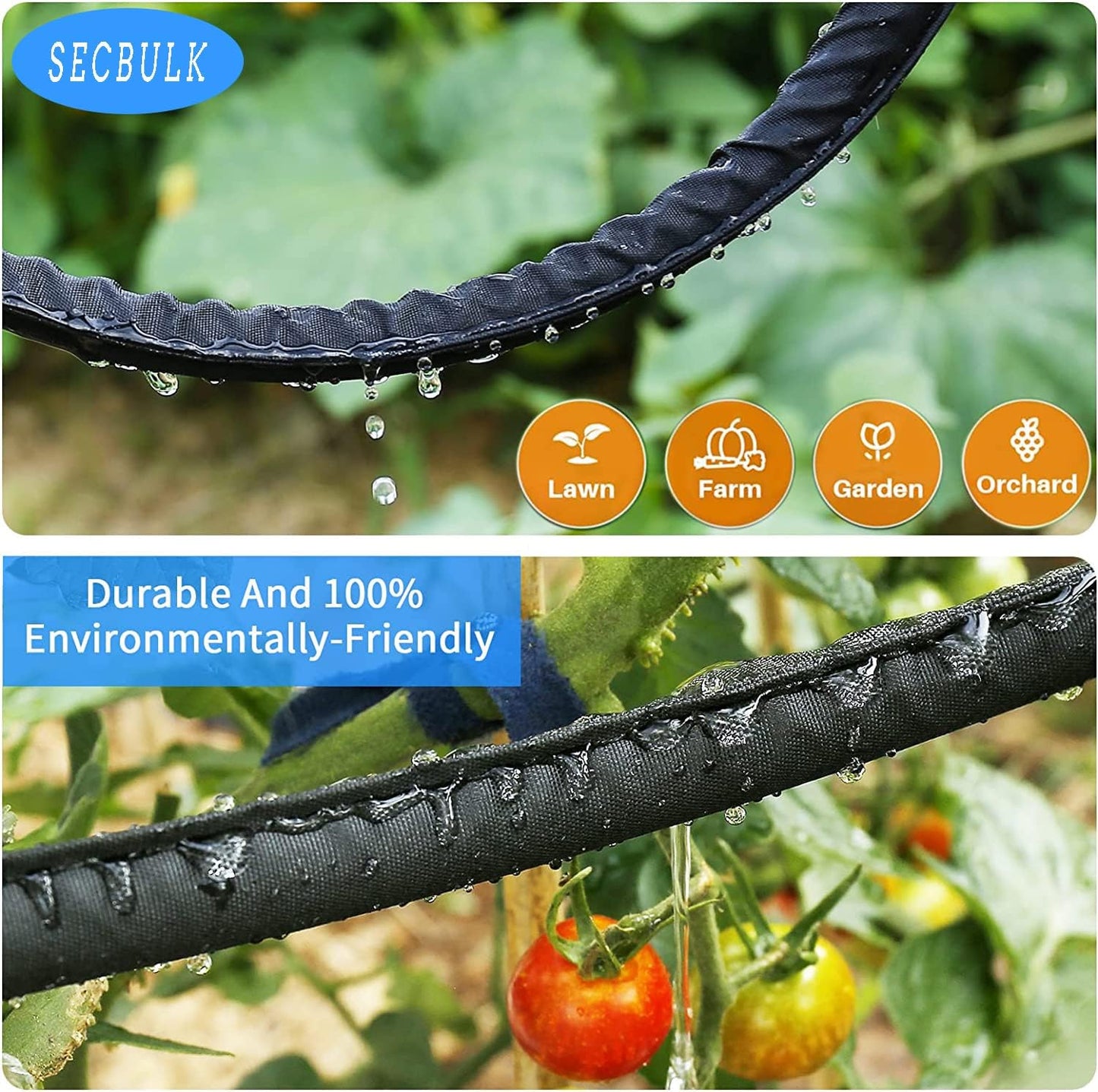 2025 Flat Soaker Hose 20 ft wth Stakes for Garden, 10ft x 2 Linkable Drip Hose Diy Garden Irrigation System Saving 80% Water, Dual-layer Leak-free Design Water Hose with Holes