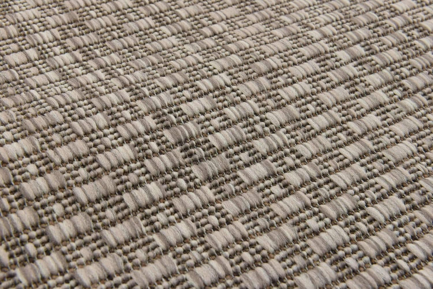 Unique Loom Collection Casual Transitional Solid Heathered Indoor/Outdoor Flatweave Area Rug (2' x 6' 1" Runner, Beige/Ivory)