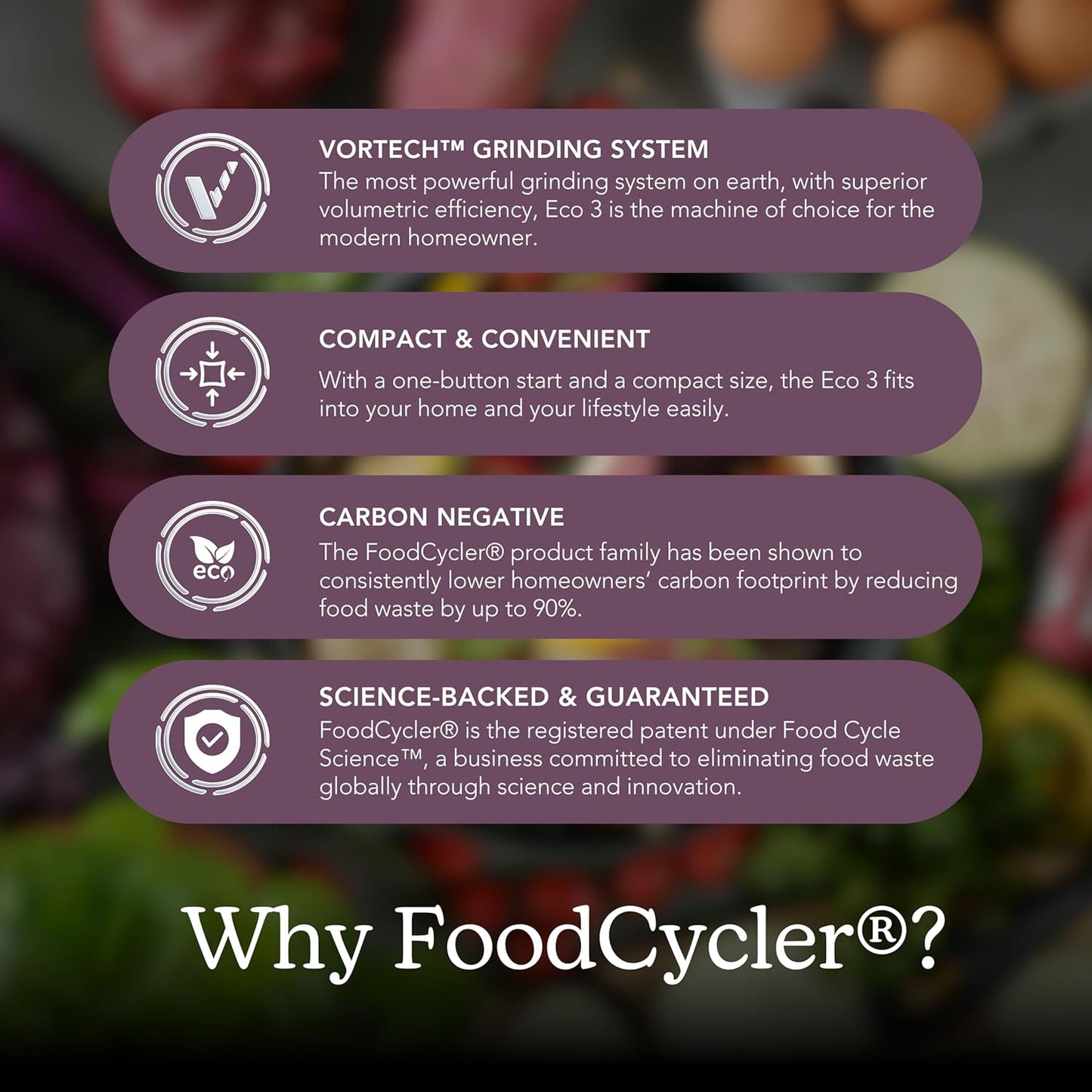 Eco 3 Compact Kitchen Food Recycler | Indoor Composter Bin Alternative | Electric Countertop Food Waste Disposer with Odorless 3.5L Indoor Food Waste Bin for Easy Waste Management | White