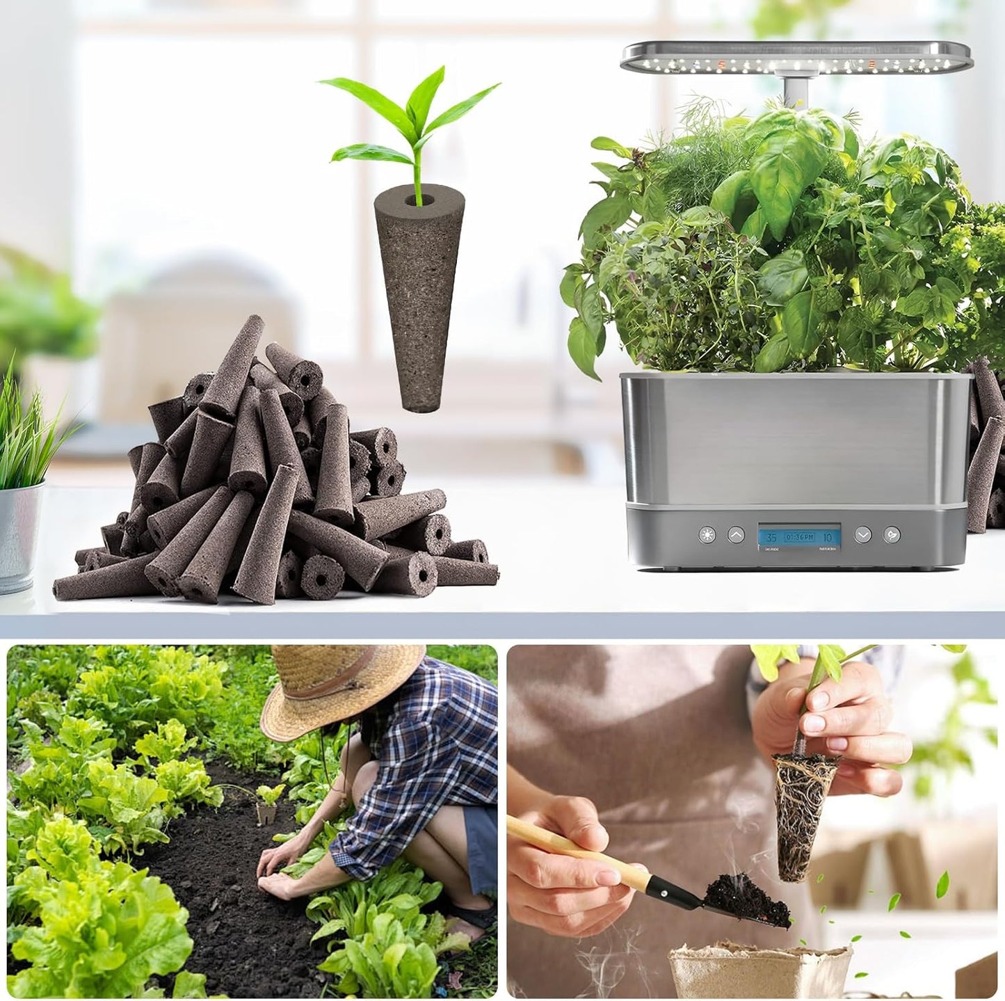 73 Pack Hydroponic Pods Supplies for Aerogarden Pods, Grow Sponges for Hydroponics, Seed Pods Kit with 30 Grow Sponges, 30 Pod Labels,12 Plant Labels, 1 Tweezer for Hydroponic Indoor Garden System