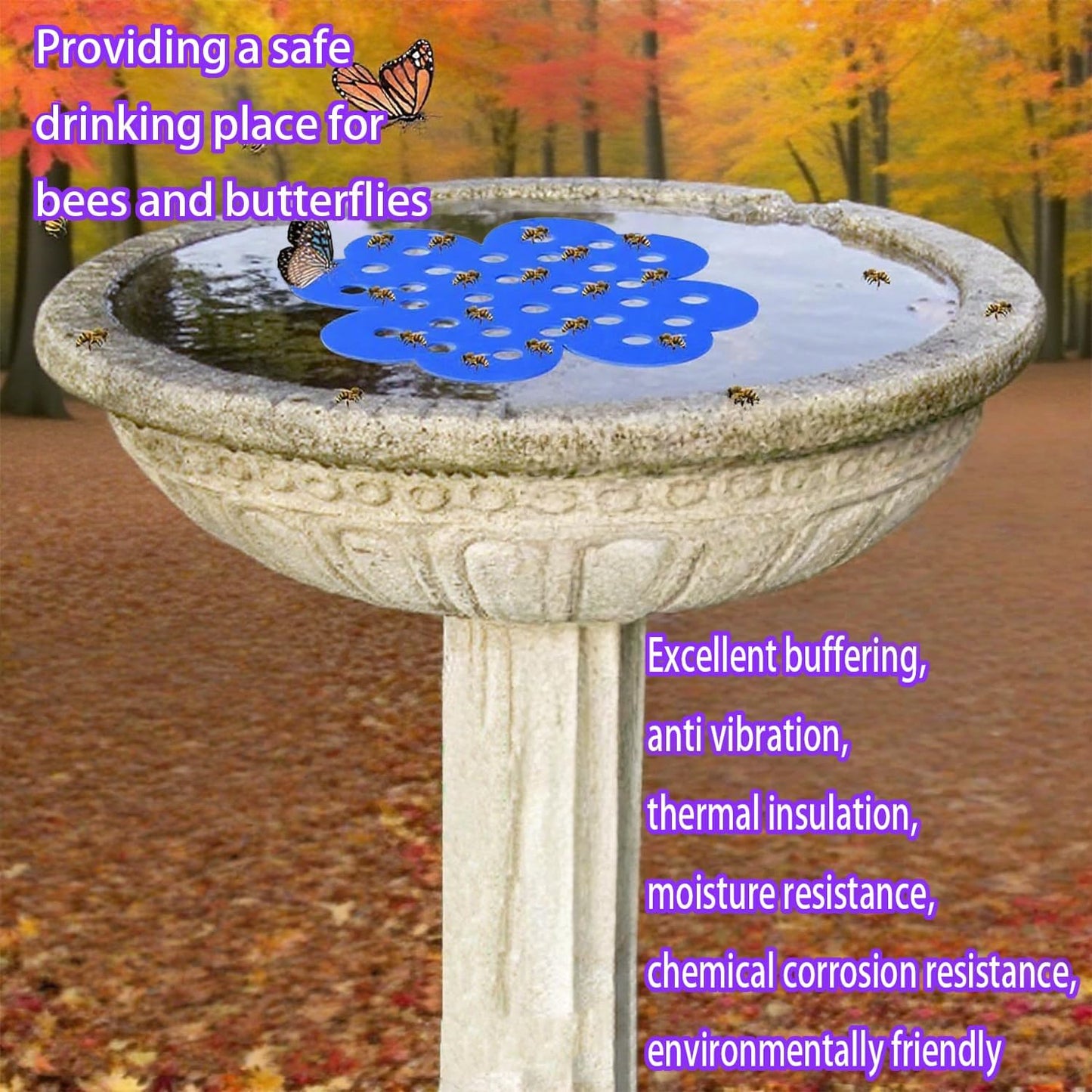 4 Pack Floating Bee Watering Station for Garden, Butterfly Feeder Bee Waterer Wildlife Baths Pollinator, Outdoor Pool & Garden Decor(Colorful Flower)