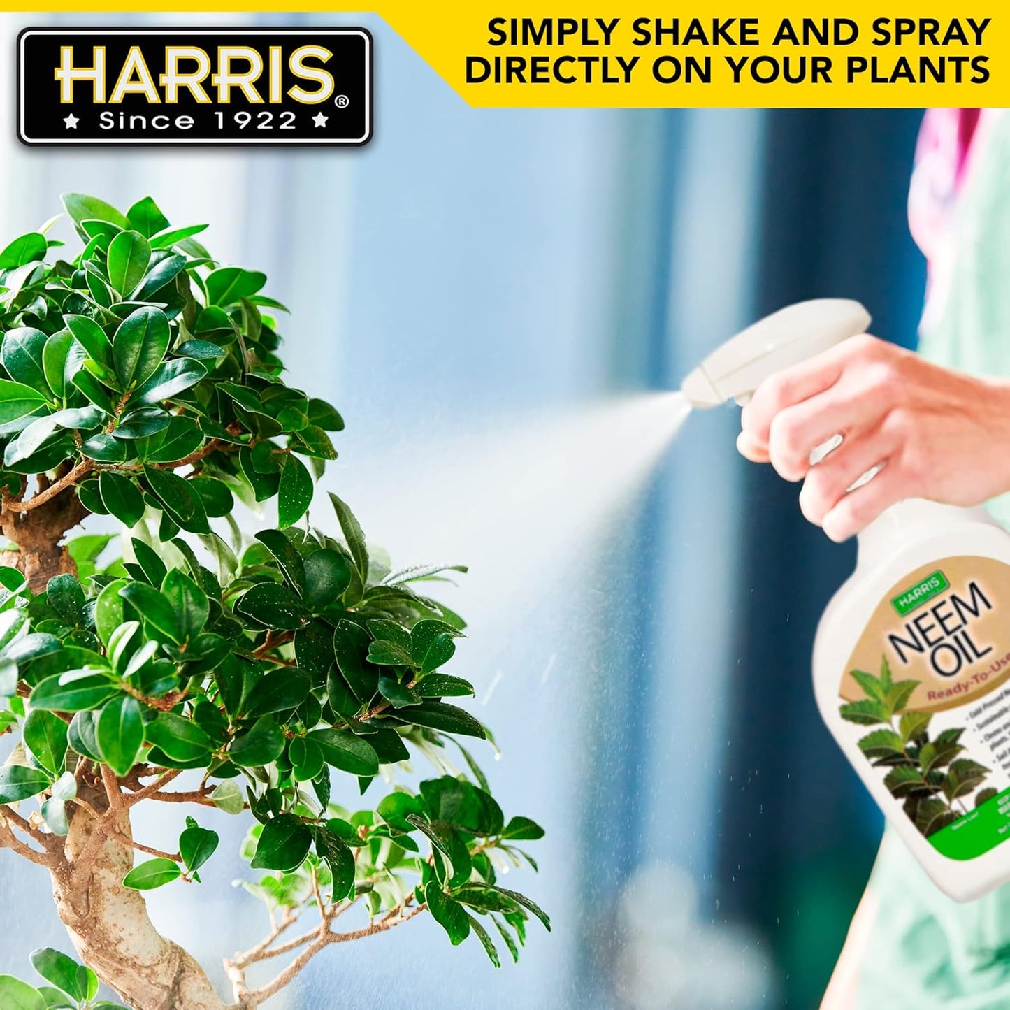 HARRIS Neem Oil Spray for Indoor and Outdoor Plants, Cold Pressed Ready to Use, 20oz