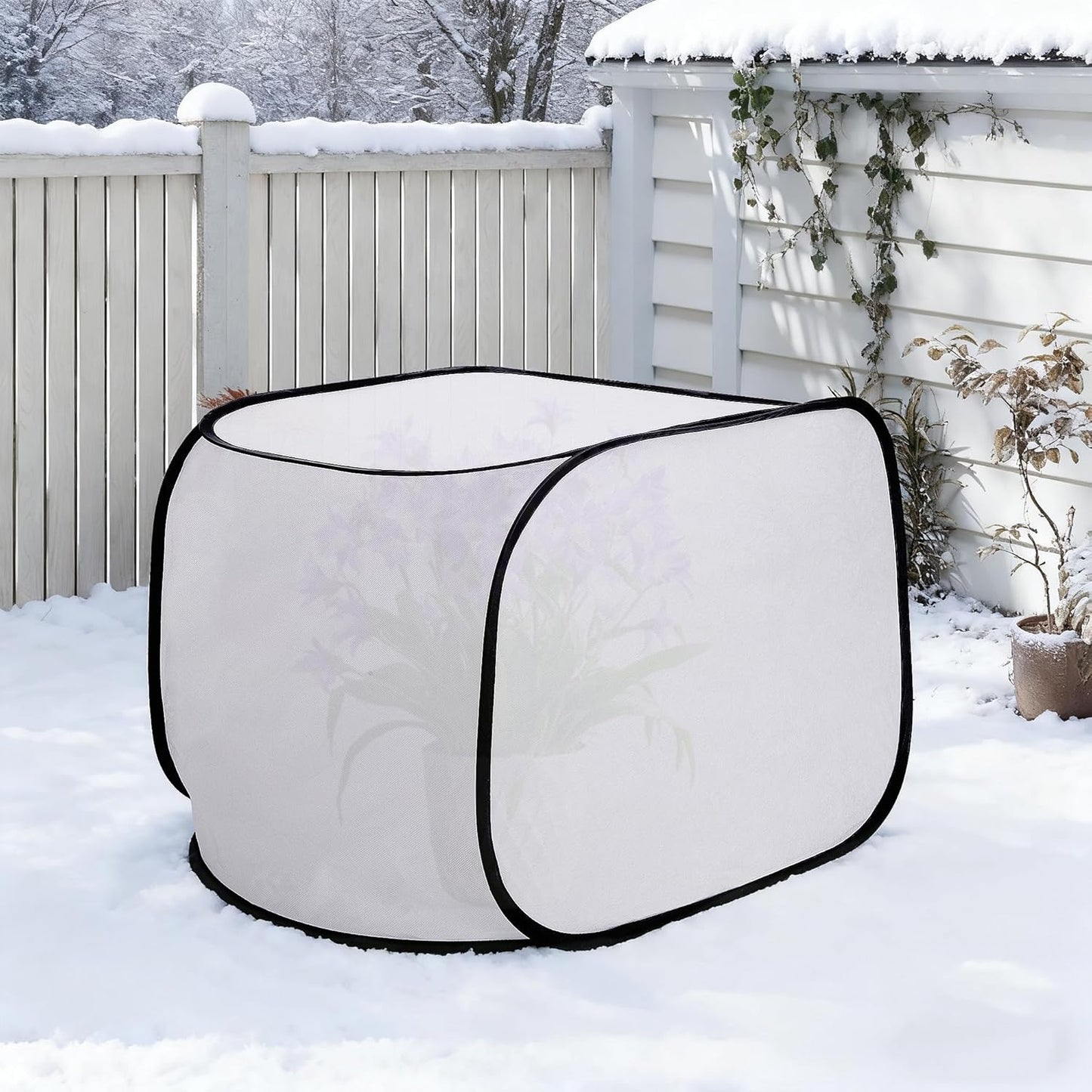 23" x 17" x 17" Pop up Rectangular Frost Protection Plant Cover, Winter Garden Plants Freeze Protection Tent, Warm Garden Bed Plant Protector Enclosure for Snow Frost Protection Indoor & Outdoor