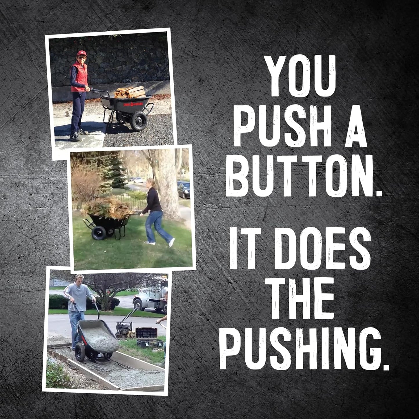 Electric Powered Wheelbarrow 350 LBS Capacity and 6 Cu FT Poly Tray 8 Hour Battery Life