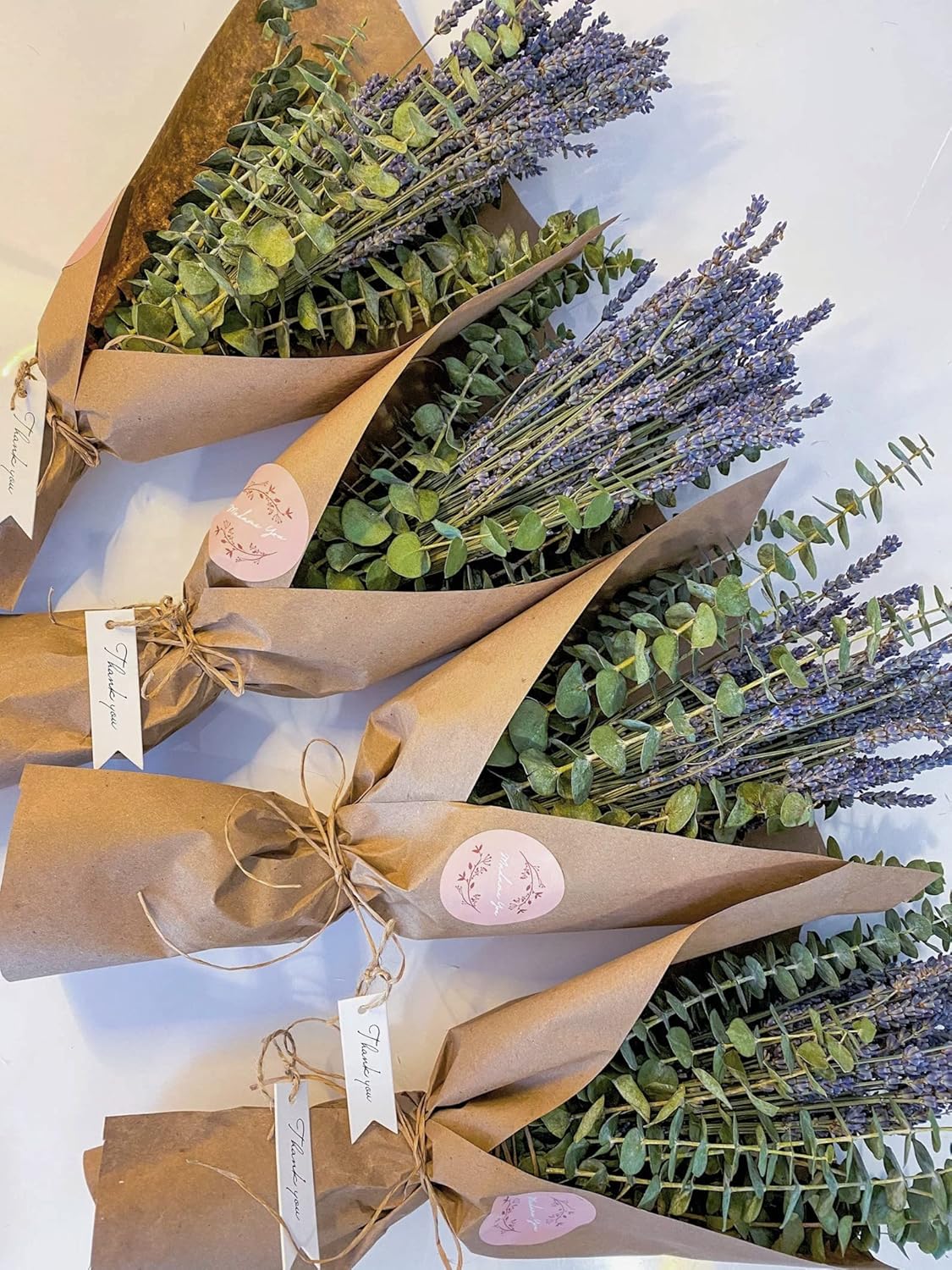 120 PCS Dried Eucalyptus Stems & Lavender Flowers Bundle for Shower, 17'' Natural Real Live Eucalyptus Leaves Greenery Stems & Aromatic Lavender Shower Plant,Gift for Mother,Fragrance, Decor