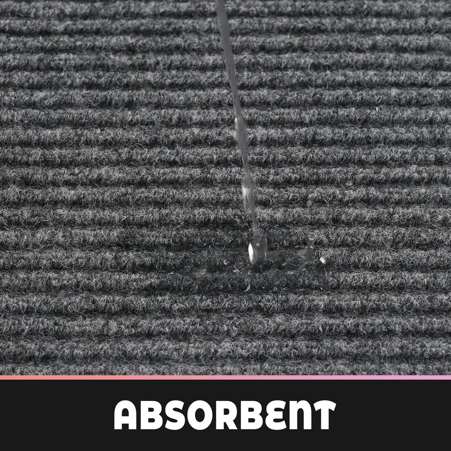 fani Heavy Duty Large Outdoor Indoor Entrance Doormat Waterproof Low Profile Entrance Rug Front Door Mat Patio Anti-Skid Rubber Back, 31x47 inch (Light Grey)