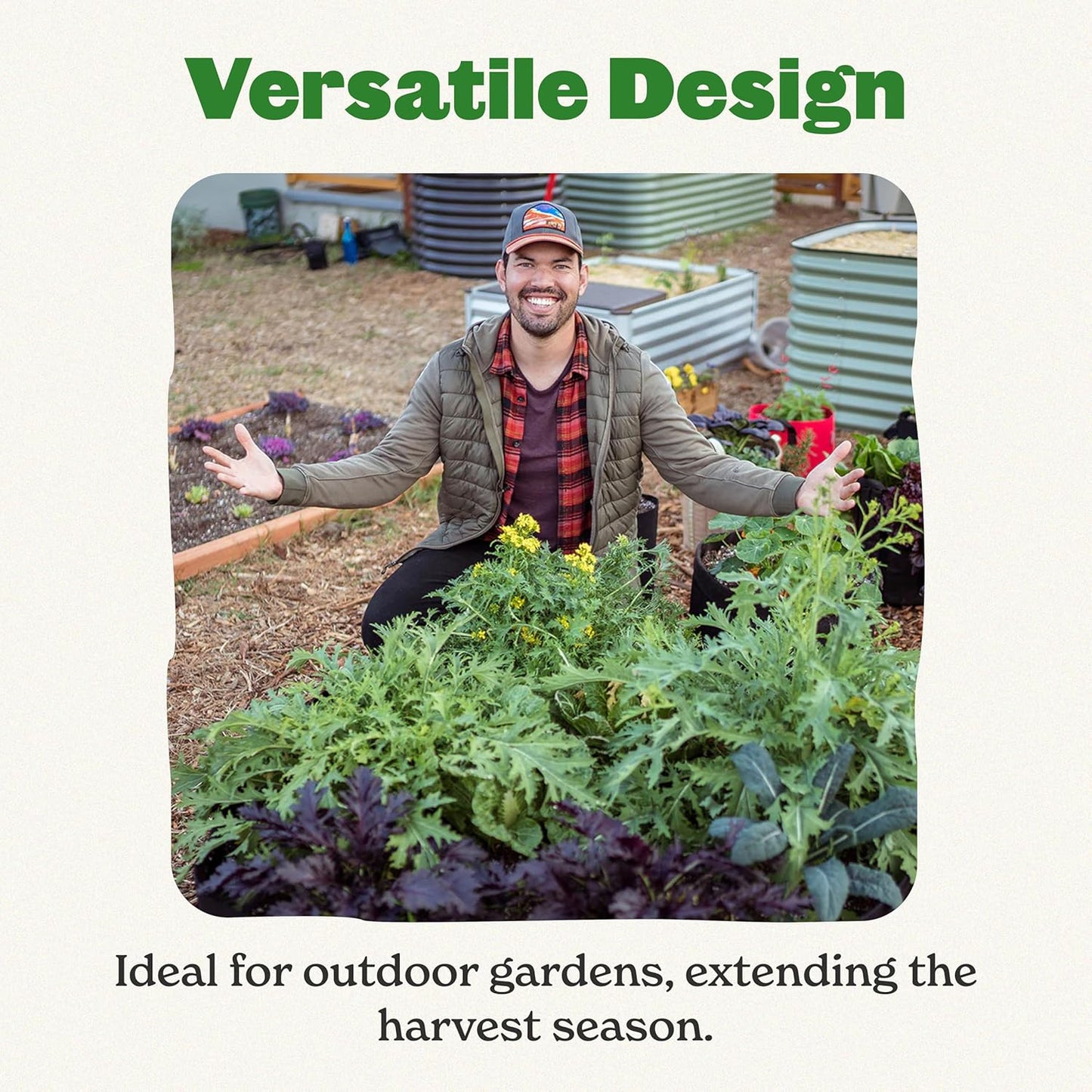 Epic Gardening 5-in-1 Modular Galvanized Raised Garden Bed Kit, 30" Short Metal Planter Box, Durable Aluzinc Steel Raised Garden Bed Outdoor for Vegetables, Herbs, Flowers & Fruits - Round Light Clay