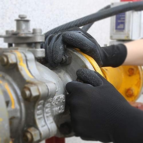 Evridwear Crinkle Latex Rubber Hand Coated Safety Work Gloves for Men Women General Multi Use Construction Warehouse Gardening Assembly Landscaping (M-Size Sizing) 120 Pairs Pack