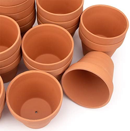 26 Pack 4" Terracotta Planter Pots - Clay Ceramic Cactus & Succulent Nursery Pots with Drainage Hole