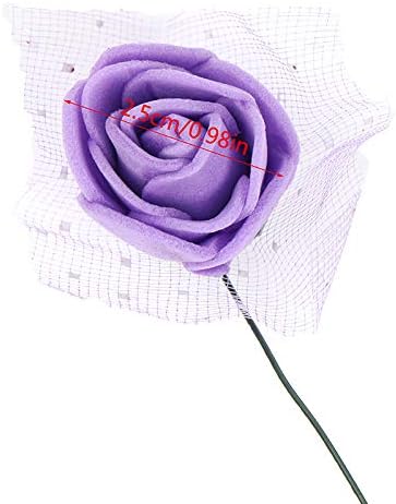 Foam Rose Fake Flowers for Crafts 144 pcs 2 cm Mini Wreaths Artificial Flower Bouquet Multicolor Rose Flower Wedding Scrapbooking Decoration Rose Fake Flower(Purple)