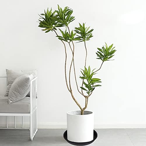 4 Pack of 14 inch Plant Saucer, Heavy Duty Plant Saucer 14 inch Round, Plastic Plant Water Tray for Pots, Plant Saucers for Indoors, Bird Bath Bowls, Pot Trays for Planter 12"/13"/14" (Black)