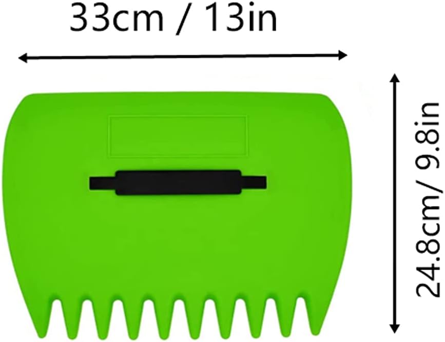 Garden and Yard Leaf Sops Hand Rakes, Large Sized, Multiple Use for Leaves, Lawn Debris and Trash Pick Up +1 pair of garden gloves, Light green-1
