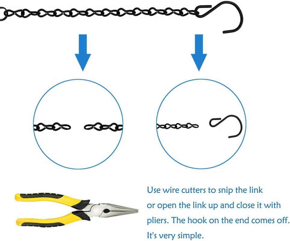 YINGFENG 10 Pack 9.5 Inch Black Hanging Chains, Garden Plant Hangers for Hanging Bird Feeders, Billboards, Chalkboards, Basket, Planters, Lanterns, Wind Chimes and Decorative Ornaments Etc.