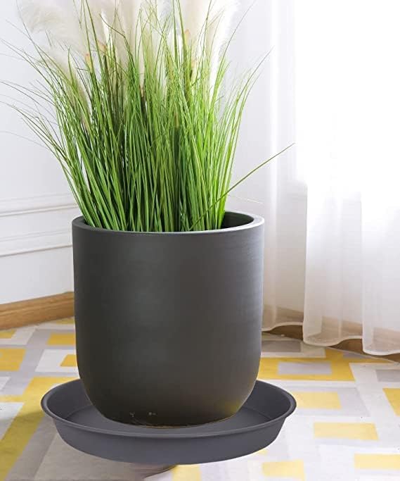 2 Pack of Bird Bath Bowl 12", 1.6" Depth, 10 12 inch Birdbath Bowls Dish Only for The Garden, Large Plant Saucer (12", Gray)