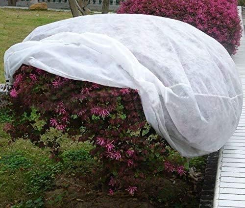 Agfabric Plant Covers Freeze Protection H39 xDia39 0.9oz Freeze Cloths for Plants Plant Frost Protection Covers Drawstring Bags Shrub Jacket,White,2 Pack