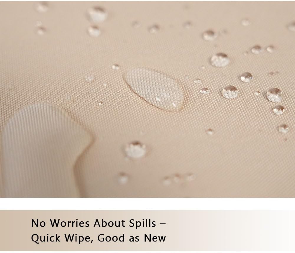 3-Pack Outdoor Patio Furniture Replacement Cushion Set–High-Elastic Sponge Cushions Fit 4-Piece Wicker Rattan Sofa, Loveseat & Chairs, 36x18x2 & 18x18x2, Waterproof, Fade-Resistant (Khaki)