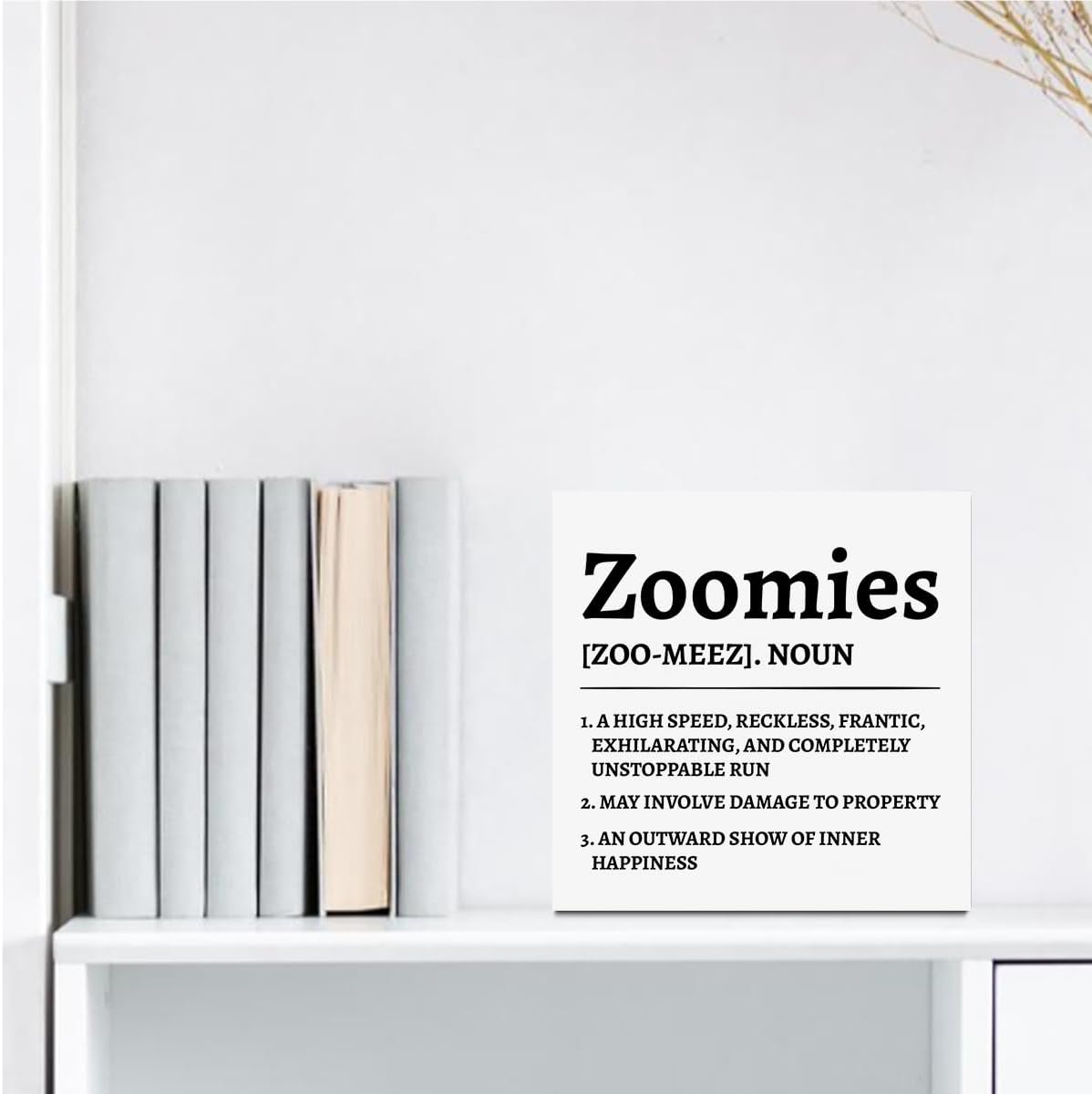 Gifts for Dog Lovers Wooden Box Sign, Pet Definition Home Decor, Dog Themed Birthday Party Decorations Wood Block Signs Decoration for Home Desk Table Shelf