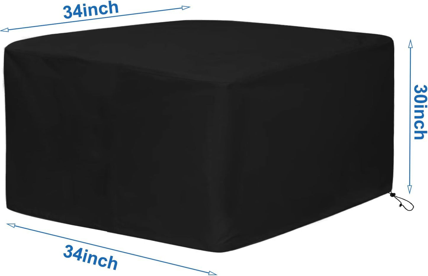 Fire Pit Cover, 34" x 34" x 30" Square Gas Fire Pit Cover, Waterproof 600D Heavy Duty Square Patio Fire Pit Table Cover, Full Coverage Dustproof Anti UV OutdoorFire Pit Covers