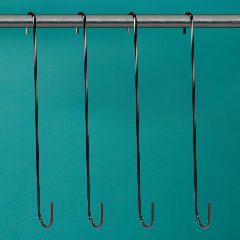 Vindar 4 Pack 16.5 Inches Bird Feeder Hook Extra Large S Hooks Heavy Duty Hooks Hangers for Tree Branch, Bird Feeder, Hummingbirds Feeders, Bird House, Office, Wind Chimes, Lanterns, Gardening Tools