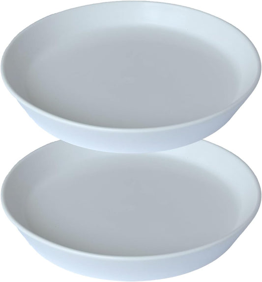2 Pack Ceramic Plant Saucer 4 Inch, Heavy Duty Plant Pot Tray for Indoor & Outdoor, Glazed Ceramic Plant Drip Trays