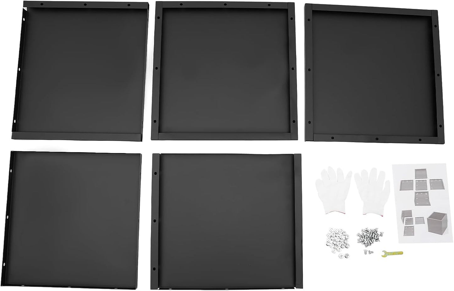 24" L x24 W x24 H Metal Flower Boxes Planter Boxes Outdoor Raised Garden Bed Indoor Outdoor Planting Bed Black Square Planter Box for Patios Lawn Yard Decor Storage